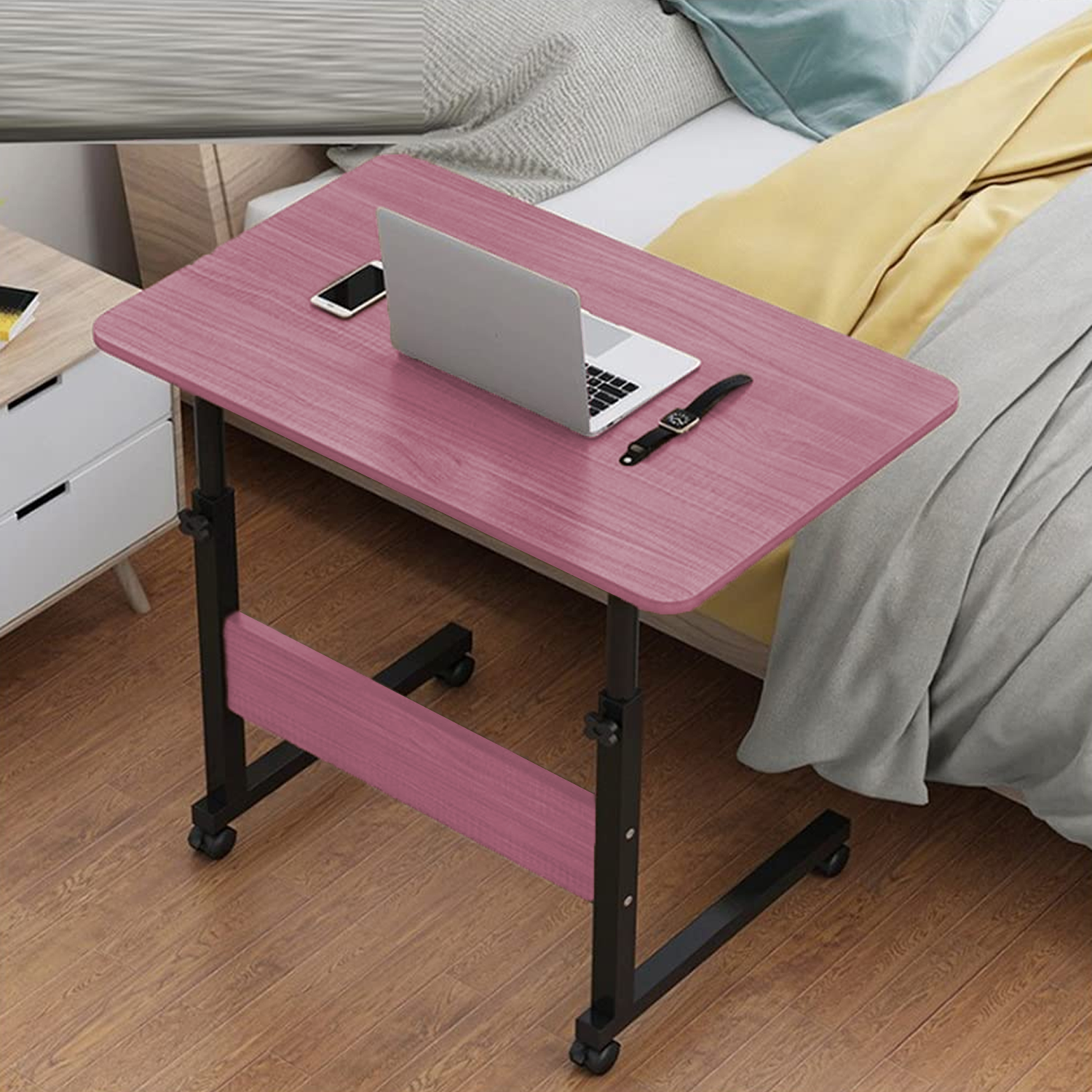 Laptop Desk Gaming Desk Mobile Stand Side Table Side Table for Bed Sofa - Pink