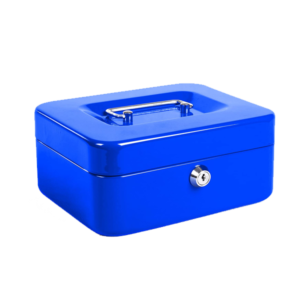 6'' cash box, key lock type, 150*120*80, blue color