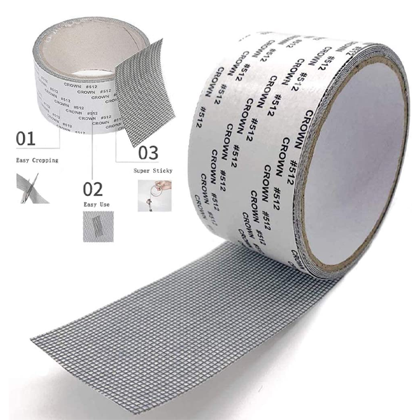ACEBON Window Screen Repair Kit Tape, 2x80'' Strong Adhesive & Waterproof Fiberglass Covering Mesh Tape for Covering Window Door Tears Holes Screen Patch Repair Kit (Grey)