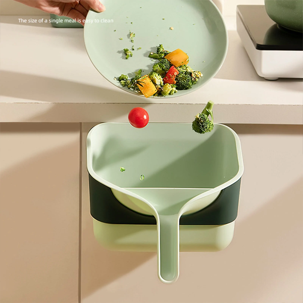 Cabinet Door Removable Kitchen Trash Can - Green