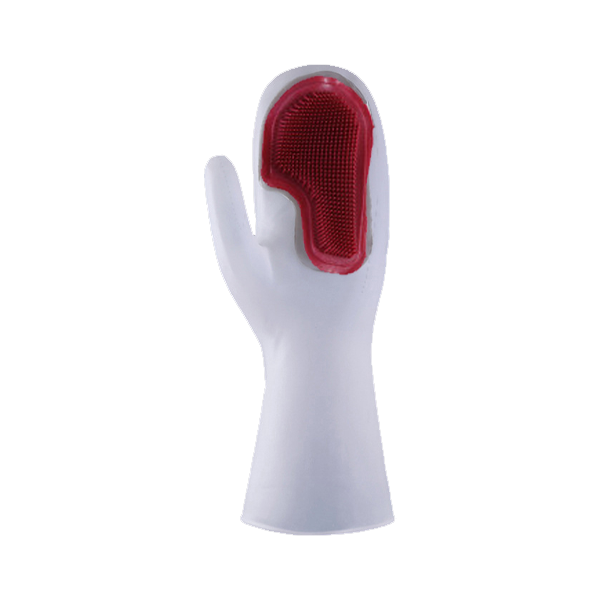 Durable Magic Brush Universal Cleaning Gloves - Red