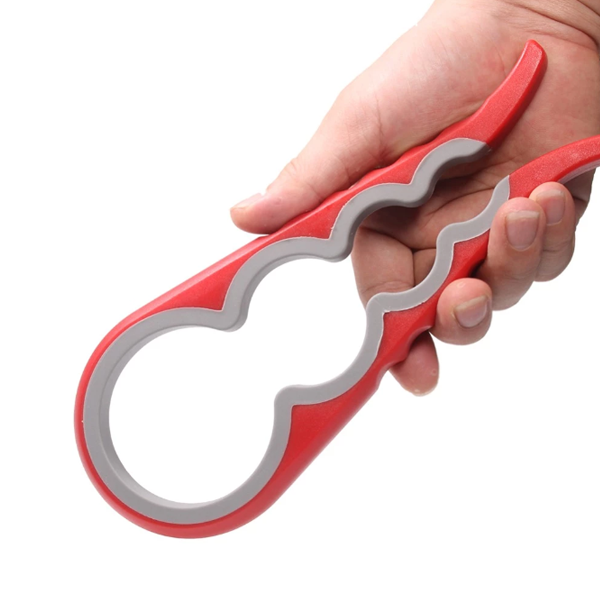 Jar Opener, Easy Grip Bottle Opener Twist Off Lid Quick Opening Cooking Daily Use Weak Hands and Arthritis - Red