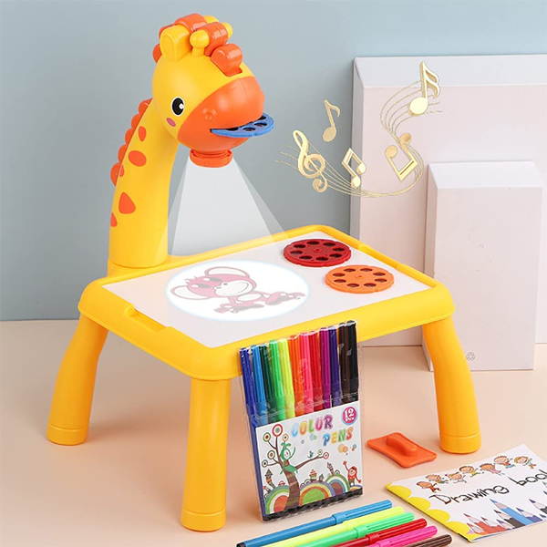 KIDS Projector PAINTING DESK Drawing Board yellow