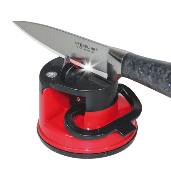 Knife Sharpener Scissors Grinder Secure Suction Chef Kitchen Sharpening Tool - Red
