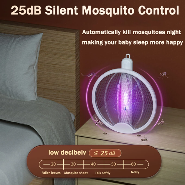 Mosquito Swatter Folding Wall Hanging Four in one Folding Electric Mosquito Swatter - Image 3