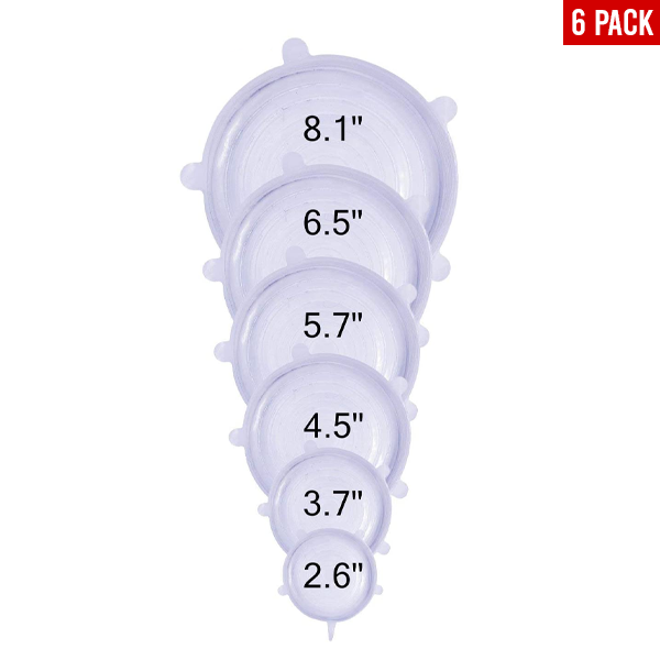 Silicone Food Cover,6 Pack Silicone Stretch Lids Cover