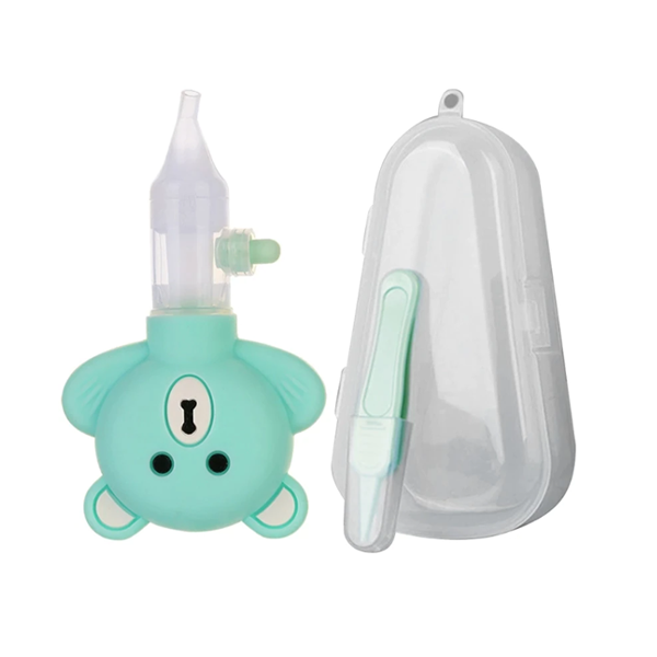 Silicone vacuum cleaner for children, safety nose cleaner, vacuum suction, safety device - Green