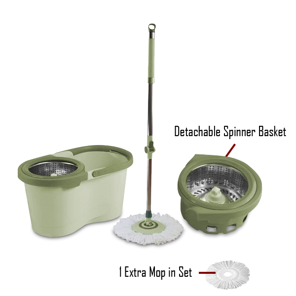 Spin Mop With 1 Extra Refill Pro Max with Saving Energy - Green