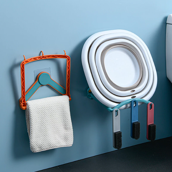 Stand Mounted Automatic Folding Basin Rack, Bathroom Shelf, Fixed Under Furniture