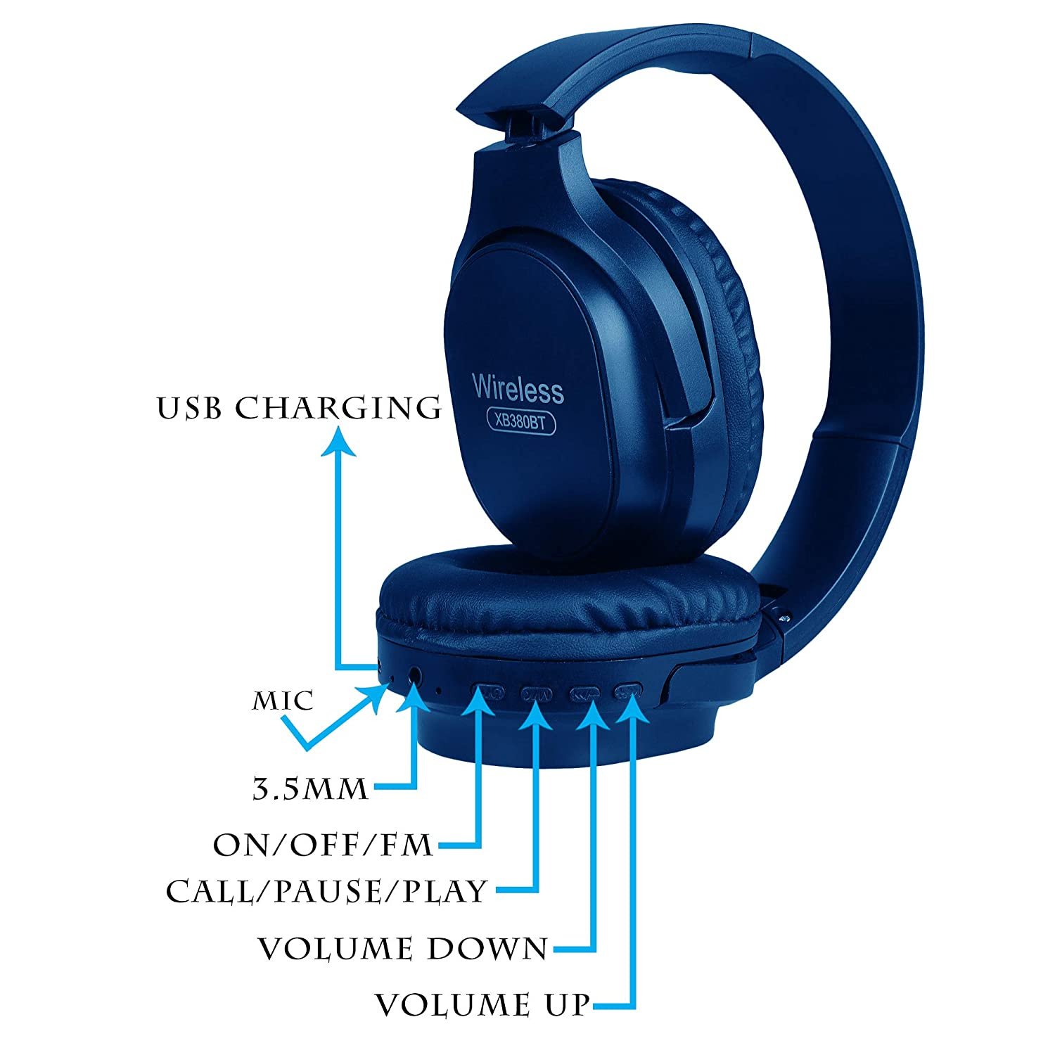 Wireless Headphone Dark Blue - Image 3